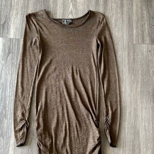 Michael Stars Shimmering Brown Long Sleeve Dress – One Size Fits Most